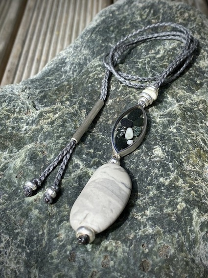 Anna Claire | single stone  and cell wih stone fine silver beads | McATamney Gallery and Design Store | Geraldine NZ 